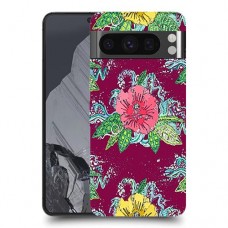 פרחים בחום כיסוי מגן סליקון מעוצב ל Google Pixel 8 Pro סקרין מובייל