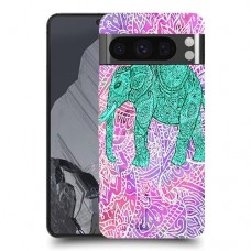 אלפנט ירוק בסגול כיסוי מגן סליקון מעוצב ל Google Pixel 8 Pro סקרין מובייל