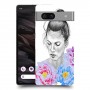 אישה בפרחים כיסוי מגן סליקון מעוצב ל Google Pixel 7a סקרין מובייל