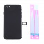סוללה חזרה עצרת כיסוי עם כרטיס מגש עבור 7 iPhone (שחור משחור)