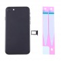 חזרה סוללה העצרת כיסוי עם כרטיס מגש עבור 7 iPhone (שחור)