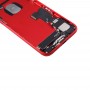 חזרה סוללת עצרת כיסוי עם כרטיס מגש עבור 7 iPhone (אדום)