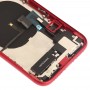 עצרת סוללת כריכה אחורית (עם רמקול מפתחות Side ו Loud ו Motor ו מצלמת עדשה ו כרטיס המגש ו Power Button + Volume Button + טעינת הנמל + אות Flex Cable ו Wireless טועה מודול) עבור XR iPhone (אדום)