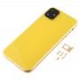 חזרה השיכון כיסוי עם מראה חיקוי של I11 עבור XR iPhone (עם כרטיס SIM מגש ו מפתחות Side) (זהב)