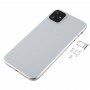 חזרה השיכון כיסוי עם מראה חיקוי של I11 עבור XR iPhone (עם כרטיס SIM מגש ו מפתחות Side) (לבן)