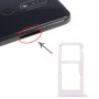 SIM Card מגש + כרטיס SIM מגש - Micro SD כרטיס מגש עבור נוקיה 7.1 - TA 1100 TA-1096 TA-1095 TA-1085 TA-1097 (כסף)