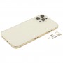 חזרה שיכון כיסוי עם SIM Card מגש ו מפתחות Side ו מצלמת עדשה עבור 12 iPhone Pro מקס (זהב)
