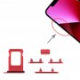 מגש כרטיס ה- SIM + מגש כרטיס ה- SIM + צד מקשים עבור iPhone 13 (אדום)