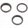 לאייפון 14 PRO 3PCS מצלמה אחורית עדשת זכוכית מתכת חיצונית טבעת חישוק מגן (שחור)