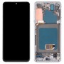 מסך LCD Super AMOLED מקורי לסמסונג גלקסי S21 4G-S21 5G SM-G990 SM-G991 Digitizer הרכבה מלאה עם מסגרת (כסף)