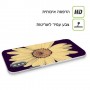חמניות על שחור כיסוי מגן סליקון מעוצב ל Apple iPhone 15 Plus סקרין מובייל